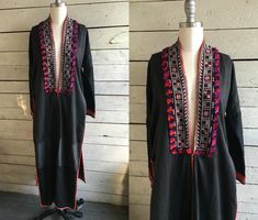 Excited to share the latest addition to my #etsy shop: Vintage hill tribal Vietnamese jacket - long - boho - hippie - embroidered - ethnic https://etsy.me/2N47qTK #clothing #jacket #black #bohohippie #duster #tribal #ethnic #vietnamclothing #hilltribe Vietnam Clothes, Bleach Dye Shirts, Long Tunic Dress, 70s Clothing, Silk Crop Top, Hippie Girl, Coachella Outfit, Vintage Hippie, Cap Dress