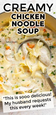 creamy chicken noodle soup is so delicious and it's very easy to make