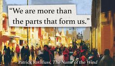 an image of people walking down the street with a quote from patrick rohluss