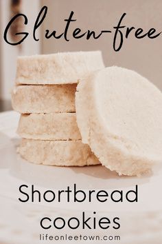 shortbread cookies stacked on top of each other with the words gluten - free