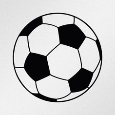 a black and white photo of a soccer ball in the air on a plain background