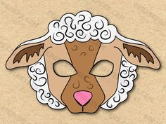 a sheep mask with curly hair on it's head and pink tongue sticking out