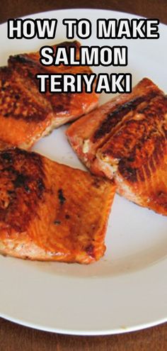 how to make salmon teriyaki on a white plate