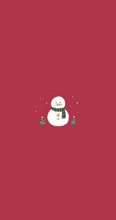 a red background with a snowman on it