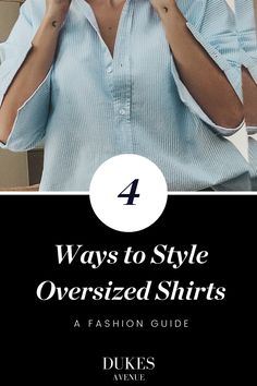 Get inspired on how to style oversized shirts in 4 ways with this Dukes Avenue fashion guide. These oversized shirt outfit ideas include 4 ways to tuck oversized shirts and how to style them with 4 different bottoms, such as styling oversized shirts with jeans. How To Style Oversized Shirt, Shirts With Jeans, High Waisted Black Trousers, Clothing Oversized, Oversized Shirt Outfit, Shirt Outfit Ideas, Luxury Street Style, Baggy Tops, Pretty Bras