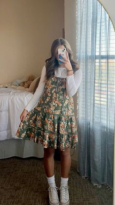 Church Outfit Inspo For Fall, Cute Fall Thanksgiving Outfits, Cute Fall Clothes Aesthetic, Indie Christian Outfits, Fall Christian Girl Outfits, Style Summer Dress For Fall, Boho Outfits Dress, Cute Christian Outfits For Teens, Cute Christmas Church Outfits