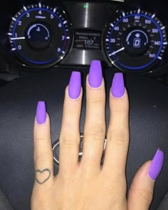 Matte Purple Nails, Purple Nail, Simple Nail Art Designs, Acrylic Nails Coffin, Easy Nail Art, Nail Arts, Purple Nails, Matte Nails