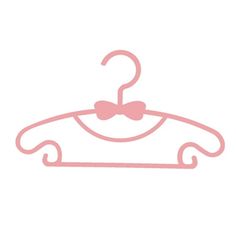 a pink hanger with a bow on it