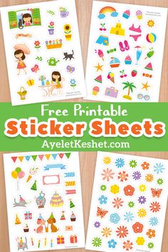 free printable stickers sheets for kids to use in crafts and crafts, including pictures