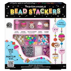 the bead stacker kit is packed with beads and other crafting supplies for kids to make