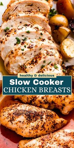 This Slow Cooker Chicken Breast recipe, combining a tasty mix of herbs and spices, offers a healthy, simple, and incredibly delicious way to enjoy juicy, tender, and flavorful chicken. Slow Cooker Chicken Breast, Chicken Breast Recipes Slow Cooker, Chicken Breast Slow Cooker, Easy Slow Cooker Chicken, Chicken Breast Recipe