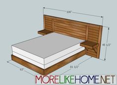 the measurements for a bed frame and headboard