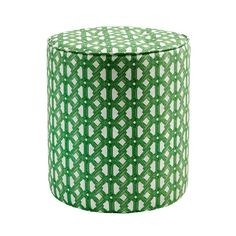 a green and white patterned stool