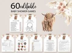 the baby shower games are designed to look like an animal with long tusks