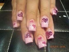 Mcbling Nails, 2000s Nails, Duck Nails, Cute Acrylic Nail Designs, Dope Nail Designs, Really Cute Nails, Sparkle Nails, Bling Acrylic Nails, Nail Charms