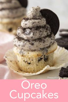 oreo cookies and cream cupcakes on a plate