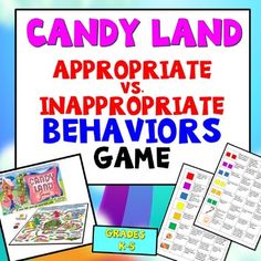 candy land appropriate vs inappropriate behavior game