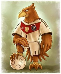 an eagle is holding a soccer ball