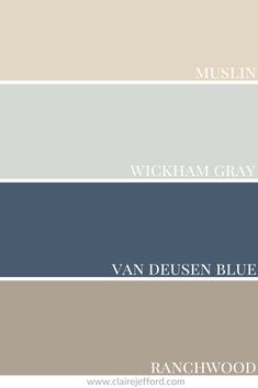 four shades of gray, white and beige with the words william gray van deusen blue