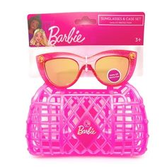 barbie sunglasses and case set in pink