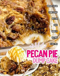 Pecan Dump Cake Pecan Dump Cake Recipes, Pecan Pie Dump Cake, Pecan Dump Cake, Chicken Noodle Soup Recipe Homemade, Dump Cakes, Apple Dump Cakes, Dark Brown Sugar, Fall Desserts Easy, Pecan Cake