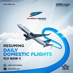 an advertisement for a commercial airliner flying in the sky