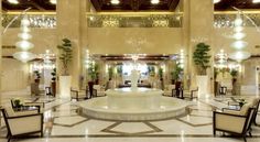 the lobby is clean and ready to be used for business or hotel guests as well