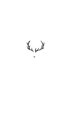 a deer's head with antlers is shown in the middle of a white background