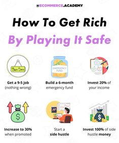 the info sheet shows how to get rich by playing it safe for kids and adults