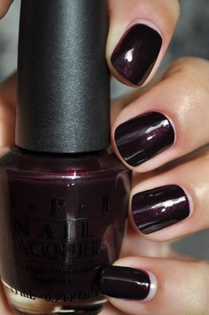 I have this color and absolutely love it. OPI Black Cherry Chutney. My new winter color. Opi Black Cherry Chutney, Cherry Chutney, Nail Purple, Opi Black, Opi Nail Polish Colors, Dark Nails