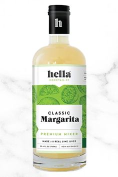 a bottle of margarita on a marble surface