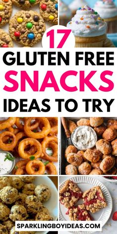 the top ten gluten free snacks to try for your next party, including cookies and desserts