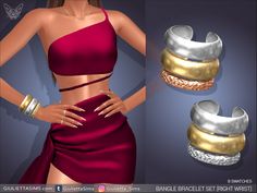 The Sims Resource - Bangle Bracelet Set (right wrist)