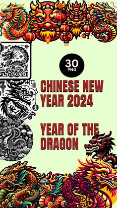 the chinese new year's poster for the dragon festival