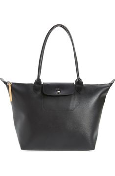 Longchamp Large Le Pliage City Shoulder Tote | Nordstrom Leather Longchamp, Long Champ Bag, Longchamp Le Pliage Large, Longchamp Tote, Longchamp Bag, Purse Essentials, College Essentials, Everyday Purse, Longchamp Bags