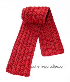 a red knitted scarf on a white background