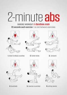 an exercise poster showing how to do 2 minute abss