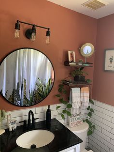 Boho, plants, bathroom Dark Counter Bathroom, Black Bathrooms, Bathrooms Floors, Bathroom White, Bathroom Black, Eclectic Bathroom, Tiles Bathroom, Bathroom Walls, Bathroom Tiles