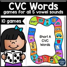 CVC Words Games for Short Vowel Sounds | 50% OFF | TPT Cvc Words Games, Cvc Games, Cvc Word Games, Spelling Cvc Words, Decoding Words, Short Vowel Sounds, Vowel Sound, Kindergarten Games, Vowel Sounds