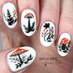 Mushroom Nail Art, Funky Nail Art, Mens Nails, Awesome Nails, Finger Tips, Nail Charms, Dream Nails, Funky Nails