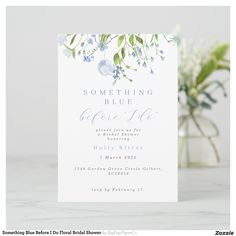 Something Blue Before I Do Floral Bridal Shower Invitation | Zazzle