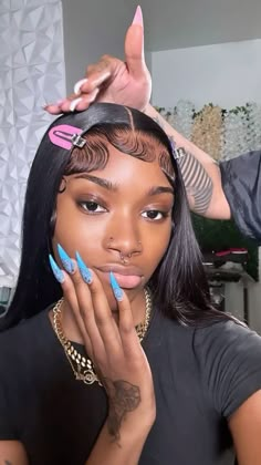 Flat Twist On Wig, Hair Store Photoshoot Ideas, Dramatic Wig Edges, Middle Part Dramatic Edges, Middle Part Buss Down With Fluffy Edges, Wig Side Part Hairstyles, Lace Frontal Hairstyles, 21st Birthday Hairstyles