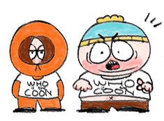 two cartoon characters one with an orange hoodie and the other wearing a white shirt