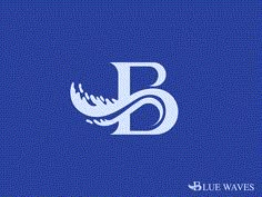 the blue waves logo is shown on a dark blue background, with white letters and an image of a bird's head