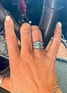 Western Turquoise Promise Rings, Turquoise Promise Ring, Western Wedding Rings With Turquoise Sterling Silver, Simple Western Rings, Turquoise Stacker Rings, Turquoise Earring Stack, Western Silver Rings, Cute Western Rings, Turquoise Wedding Rings Engagement