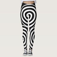 Black and White Spiral Custom Name Leggings Yoga.Elegant yoga design by MyDesignStudio. Black And White Spiral, Bespoke Clothing, Yoga Design, Color Picker, Solid Leggings, Sports Health, Spiral Pattern