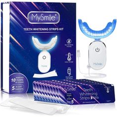 The MySmile Teeth Whitening Kit offers a professional-grade whitening experience with 28 premium LED lights and 14 strips, providing lasting results without sensitivity. The kit is designed for fast, easy use, featuring a rechargeable LED whitening accelerator and IPX7 waterproof technology, making it portable and convenient for use anywhere. The whitening strips are made with safe, natural ingredients, ensuring they are gentle on teeth and gums while effectively removing both surface and deep s Listerine Cool Mint, Antiseptic Mouthwash, Tooth Care, Whitening Strips, Teeth Whitening System, Teeth Whitening Strips, Tooth Sensitivity, Makeup Remover Wipes, Coffee Wine