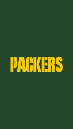 the packers logo is shown in yellow and green on a green background with white letters