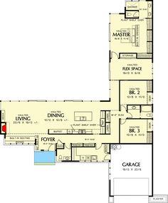 the floor plan for this modern home