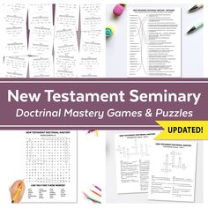 the new testament seminary game and puzzles